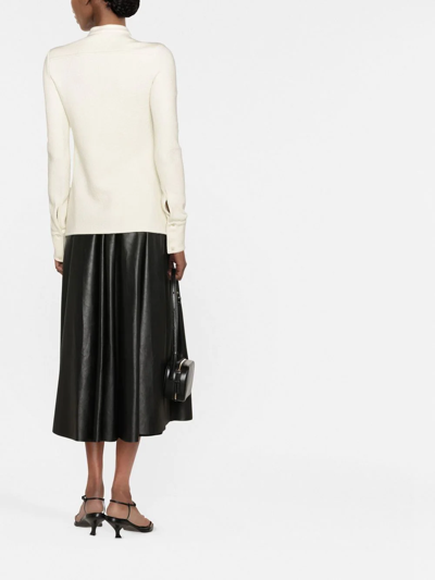 Jil Sander Ivory Stretch Wool Blend Shirt In Nude