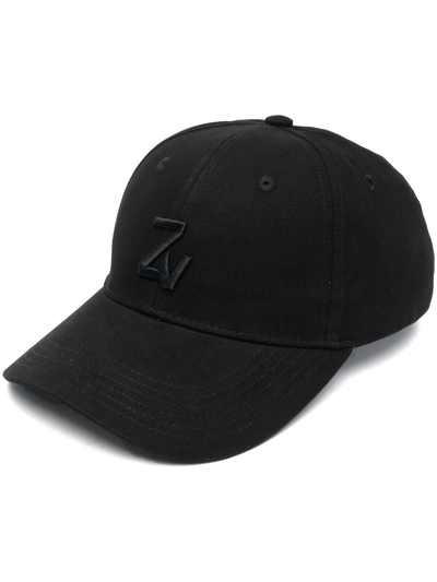Shop Zadig & Voltaire Logo-embroidered Baseball Cap In Schwarz