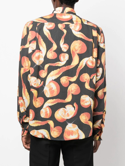 Shop Viktor & Rolf Graphic Print Long Sleeve Shirt In Schwarz