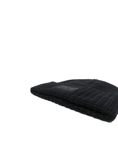 Shop Dsquared2 Logo-patch Knit Beanie Hat In Schwarz