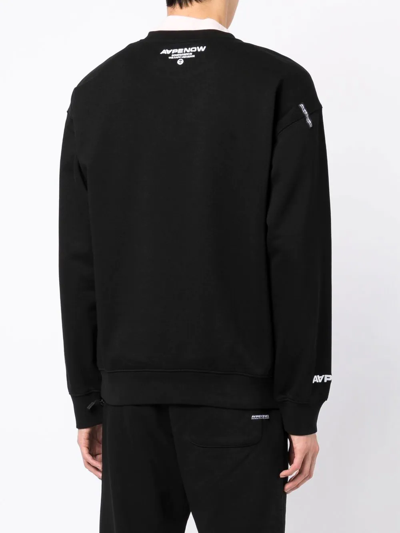 Shop Aape By A Bathing Ape Logo-patch Crew-neck Sweatshirt In Schwarz