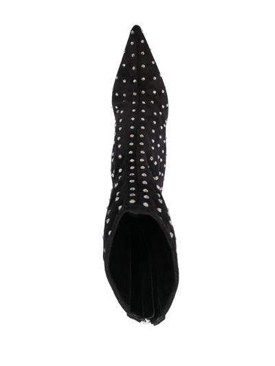 Shop Paris Texas 100mm Crystal-embellished Pointed Boots In Schwarz