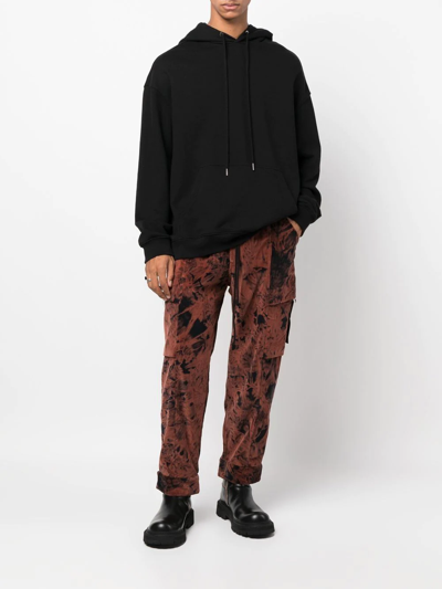Shop Song For The Mute Tie-dye Layered-pocket Trousers In Rust