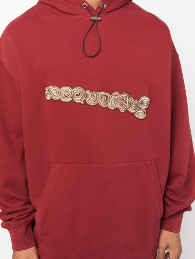 Shop Jacquemus Le Sweatshirt Spirale Hoodie In Rot