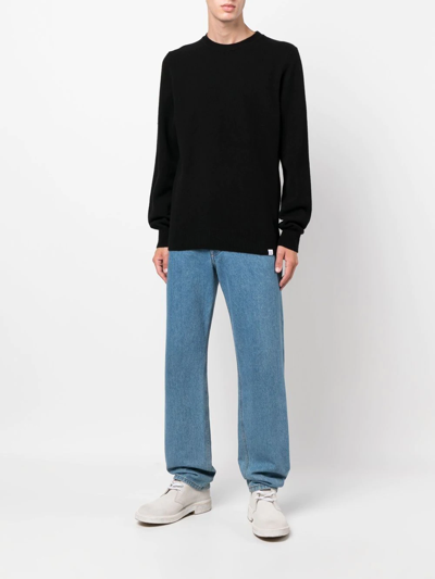 Shop Norse Projects Crew Neck Long-sleeve Jumper In Schwarz