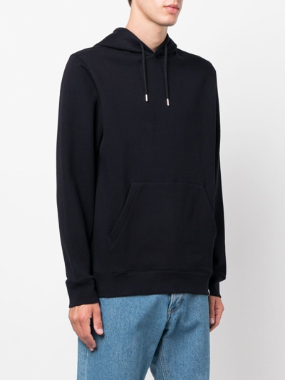 Shop Norse Projects Long-sleeved Cotton Hoodie In Blau