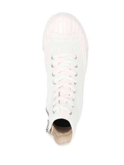Shop Kenzo Tiger-print Lace-up Sneakers In Weiss