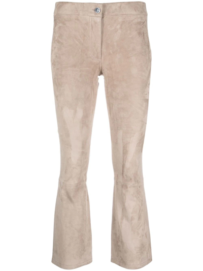 Shop Arma Cropped Flared Trousers In Grau