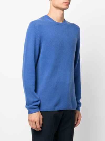 Shop Vince Crew-neck Cashmere Jumper In Blau