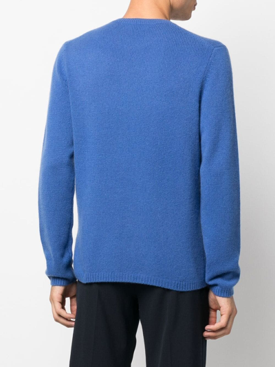 Shop Vince Crew-neck Cashmere Jumper In Blau