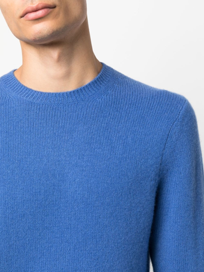 Shop Vince Crew-neck Cashmere Jumper In Blau