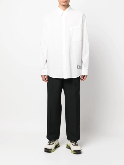 抽绳裤腰直筒裤