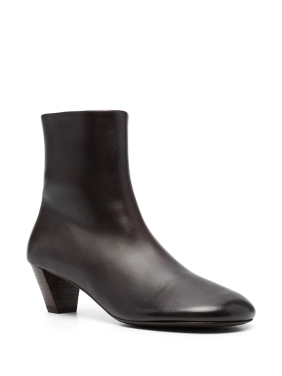 Shop Marsèll Round-toe Leather Ankle Boots In Braun