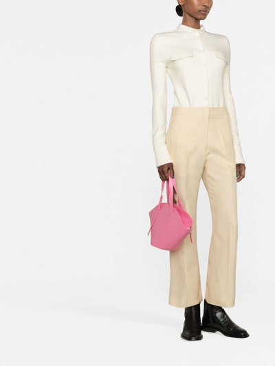 Shop Jil Sander High-waisted Flared Trousers In Nude