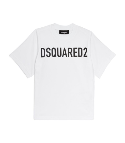 Shop Dsquared2 Logo Slouch T-shirt (6-16 Years) In White