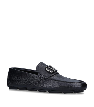 Shop Valentino Vlogo Driving Shoes In Black