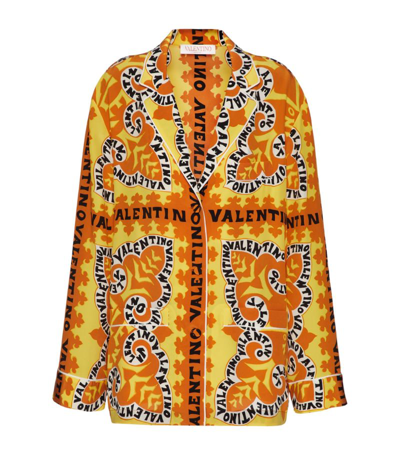 Shop Valentino Silk Patterned Shirt In Multi
