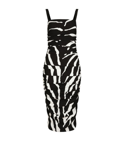 Shop Dolce & Gabbana Zebra Print Midi Dress In Multi