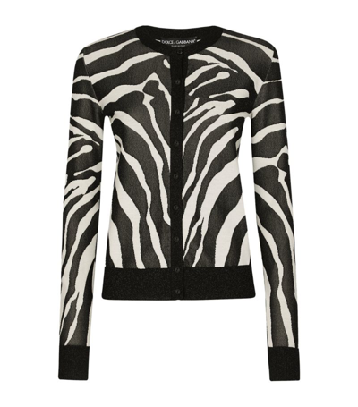 Shop Dolce & Gabbana Wool-blend Zebra Print Cardigan In Multi