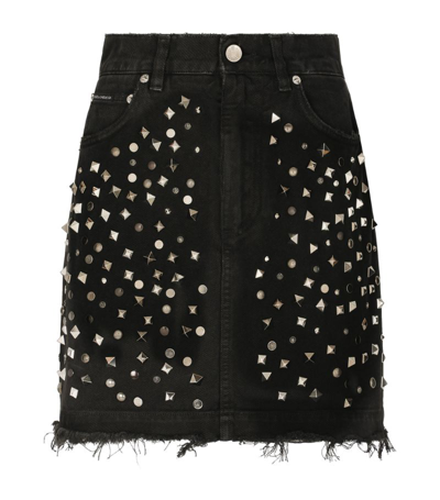 Shop Dolce & Gabbana Studded Mini Skirt In Multi