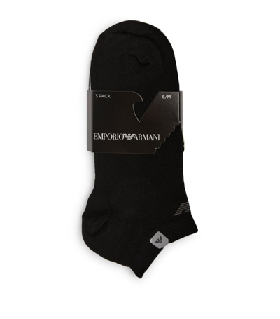 Shop Emporio Armani Eagle Trainer Socks (pack Of 3) In Multi
