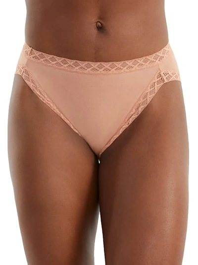 Shop Natori Bliss Cotton French Cut In Clay Rose