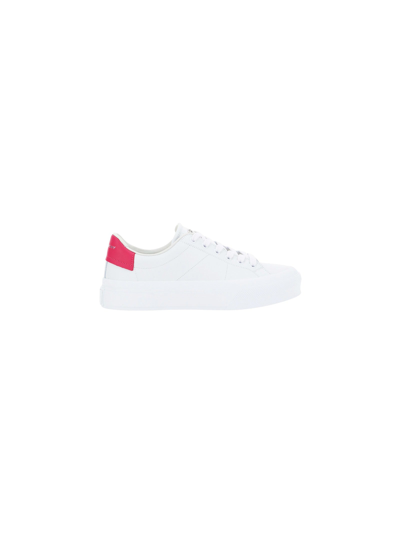 Shop Givenchy City Sport Sneakers In White/fuchsia