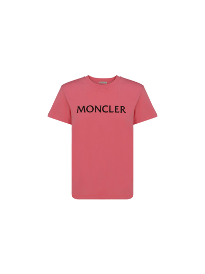 Shop Moncler T-shirt In Hot Pink