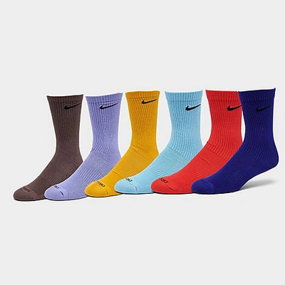 Shop Nike Everyday Plus Cushioned Training Crew Socks (3-pack) Size Medium Cotton/polyester/spandex In Light Crimson/blue Chill/deep Royal