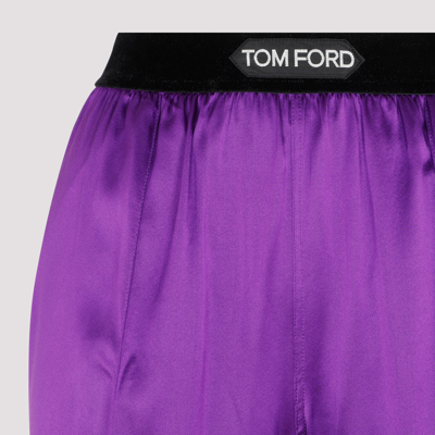 Shop Tom Ford Silk Pants In Pink &amp; Purple