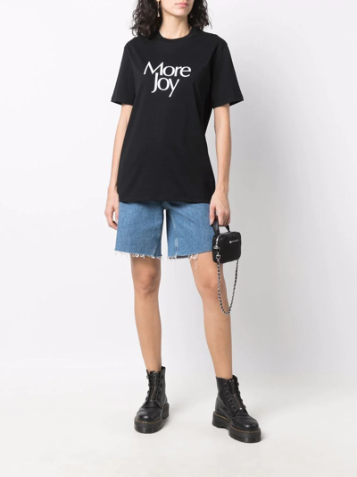 More Joy Unisex Logo Oversize Organic Cotton Graphic Tee In Black
