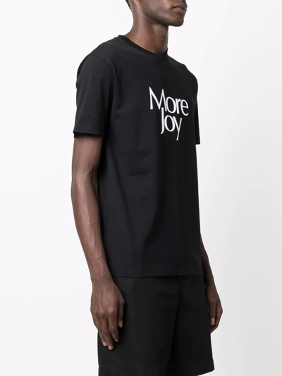 More Joy Unisex Logo Oversize Organic Cotton Graphic Tee In Black
