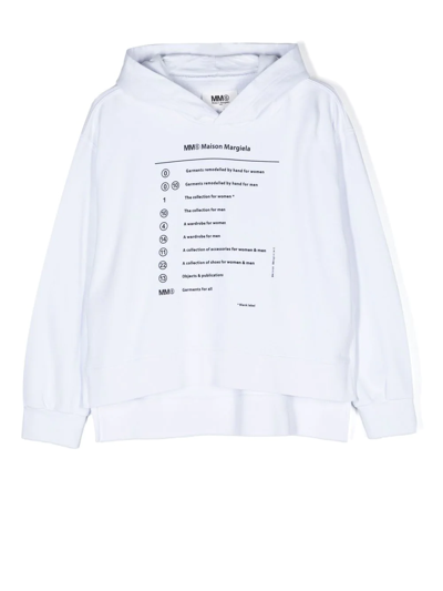 Shop Mm6 Maison Margiela Teen Numbers-print Cotton Hoodie In White