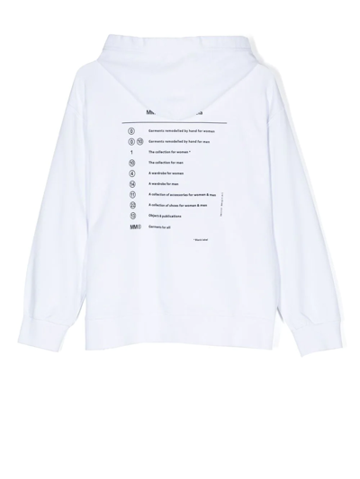 Shop Mm6 Maison Margiela Teen Numbers-print Cotton Hoodie In White