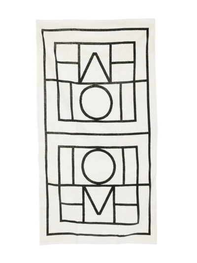 Shop Totême Logo-jacquard Beach Towel In Black