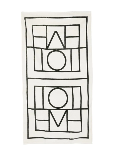 Totême Logo-jacquard Beach Towel In Black