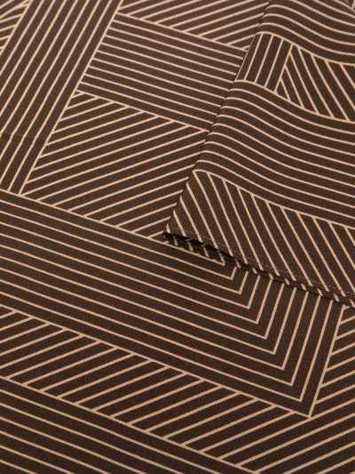 Shop Totême Striped Monogram-print Scarf In Brown
