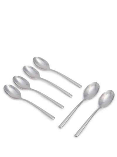 Shop Sambonet Taste Espresso Spoon Set (set Of 6) In Silver