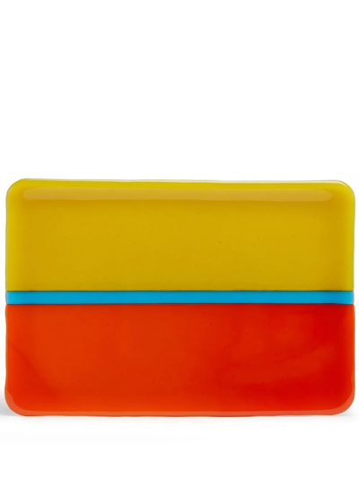 Shop Les-ottomans Murano Colour-block Tray In Yellow