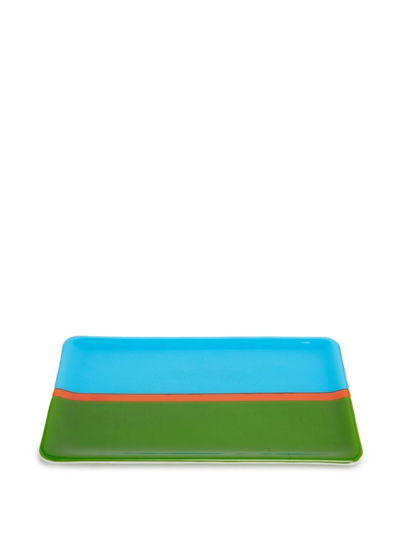 Shop Les-ottomans Murano Colour-block Tray In Blue