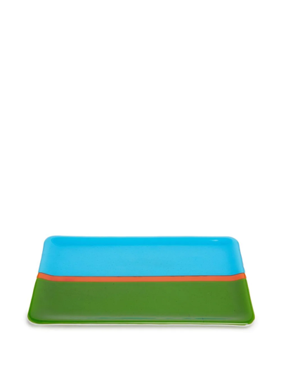 Les-ottomans Murano Colour-block Tray In Blue