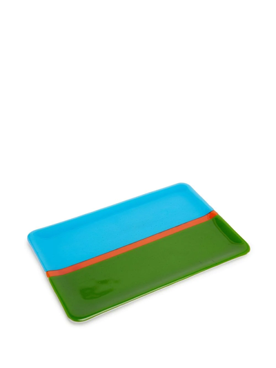 Les-ottomans Murano Colour-block Tray In Blue
