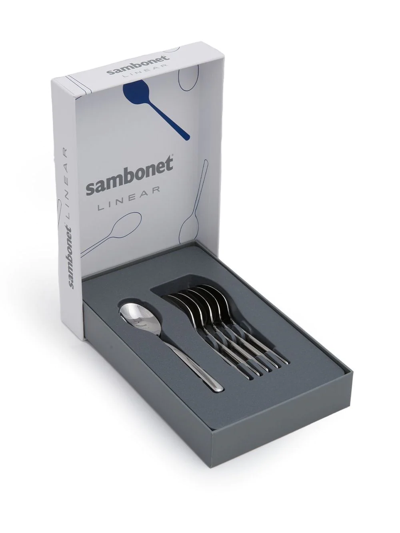 Shop Sambonet Taste Espresso Spoon Set (set Of 6) In Silver