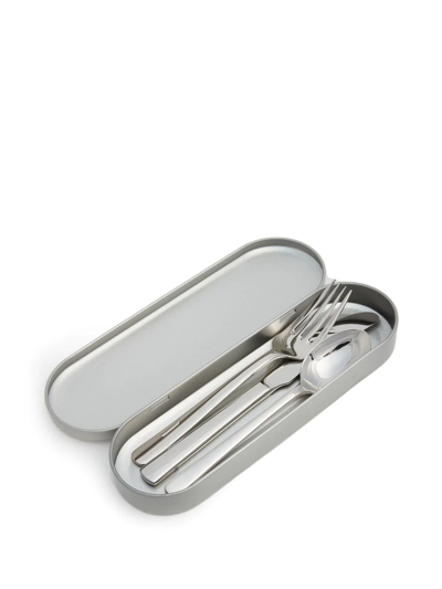 Shop Kay Bojesen Grand Prix Cutlery Travel Set In Silver