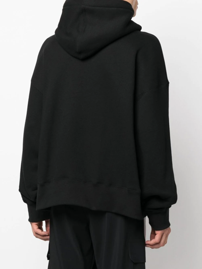 Palm Angels Black Bear Sweatshirt Hoodie With Strass In Black