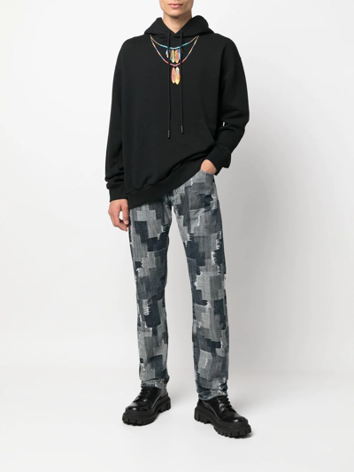 Shop Marcelo Burlon County Of Milan Graphic-print Pullover Hoodie In Black