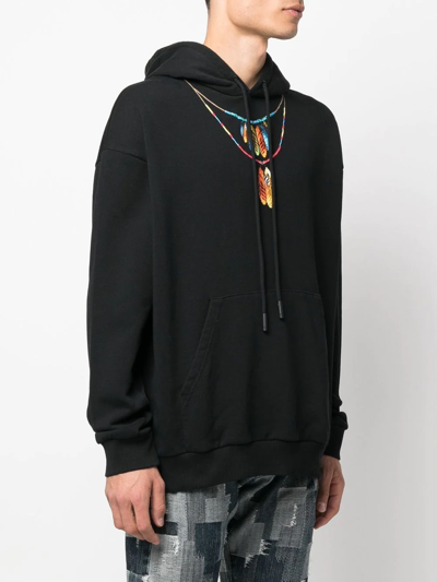 Shop Marcelo Burlon County Of Milan Graphic-print Pullover Hoodie In Black