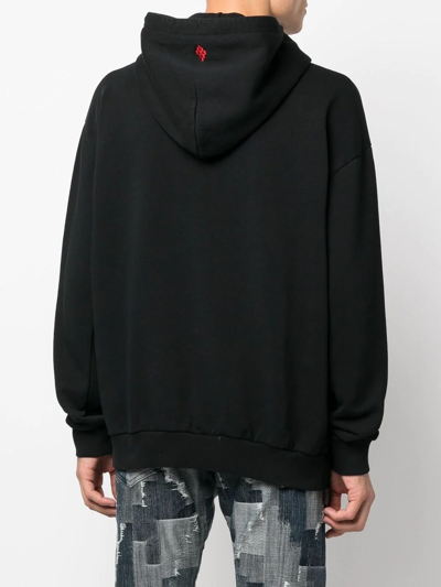 Shop Marcelo Burlon County Of Milan Graphic-print Pullover Hoodie In Black