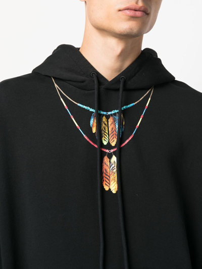 Shop Marcelo Burlon County Of Milan Graphic-print Pullover Hoodie In Black