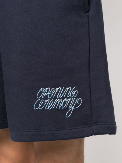 Shop Opening Ceremony Embroidered-logo Track Pants In Blue